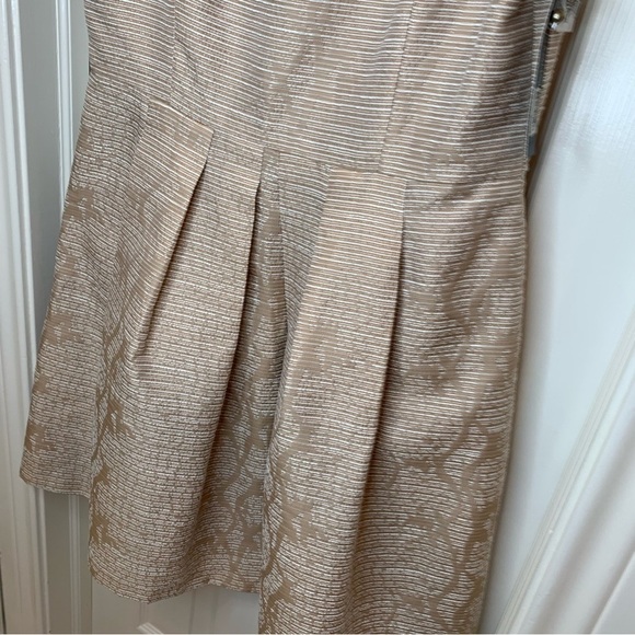 Tahari Sharon Fit & Flare Beaded Cocktail Dress 12 NWT Taupe Beige Party Classy - Picture 5 of 15